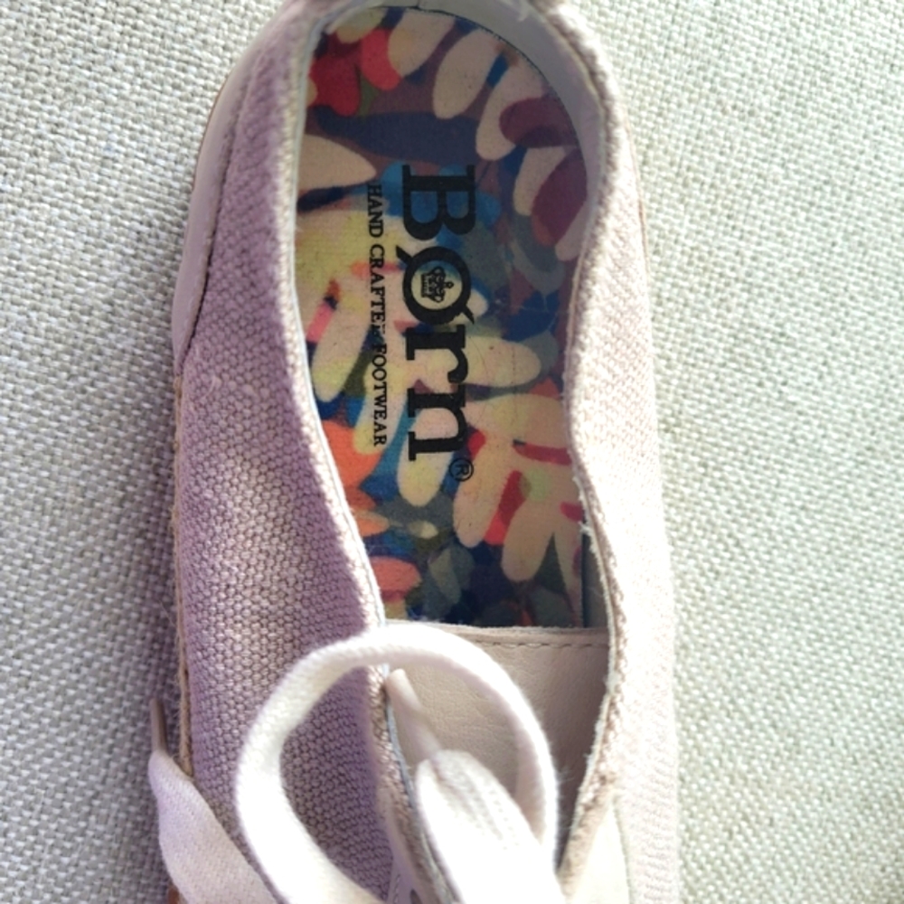 Born Corfield Natural Cream Canvas Leather Shoes Women's US 8.5 NWOT - Picture 4 of 10